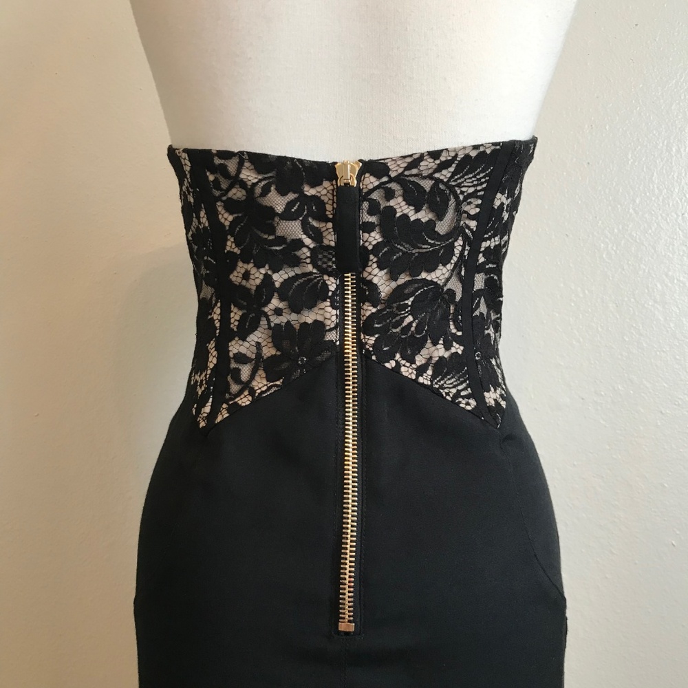 Temperley London Black Lace Bustier Cocktail Dress - Picture 6 of 8